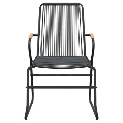 vidaXL Gartenstühle 2 Stk. Schwarz 58x59x85,5 cm PVC Rattan