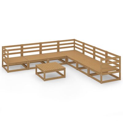 vidaXL 8-tlg. Garten-Lounge-Set Honigbraun Massivholz Kiefer