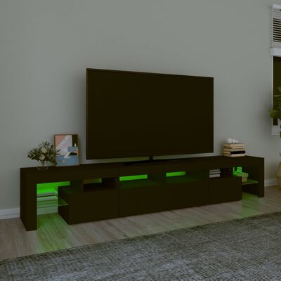 vidaXL TV-Schrank mit LED-Leuchten Schwarz 230x36,5x40 cm