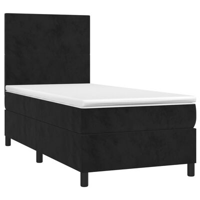 vidaXL Boxspringbett mit Matratze Schwarz 100x200 cm Samt