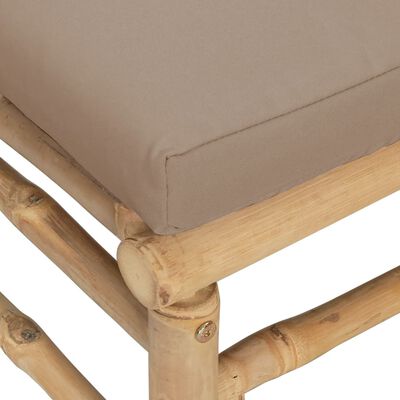 vidaXL 2-tlg. Garten-Lounge-Set mit Taupe Kissen Bambus