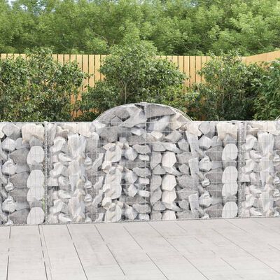 vidaXL Gabionen mit Hochbogen 13Stk. 200x30x100/120cm Verzinktes Eisen