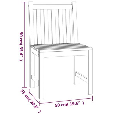 vidaXL 5-tlg. Garten-Essgruppe Massivholz Teak