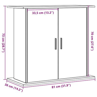 vidaXL Aquariumständer Altholz-Optik 81x36x73 cm Holzwerkstoff