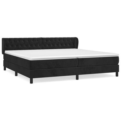 vidaXL Boxspringbett mit Matratze Schwarz 200x200 cm Samt