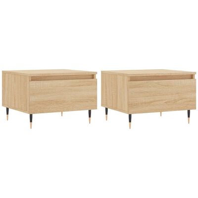 vidaXL Couchtische 2 Stk. Sonoma-Eiche 50x46x35 cm Holzwerkstoff