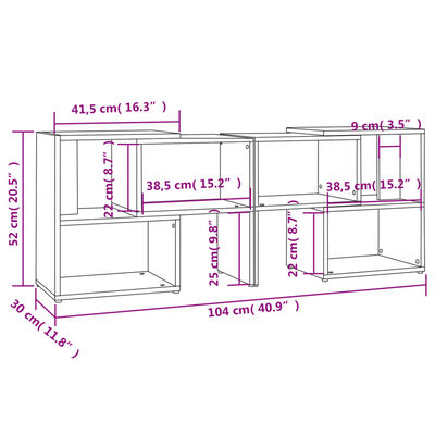 vidaXL TV-Schrank Weiß 104x30x52 cm Holzwerkstoff