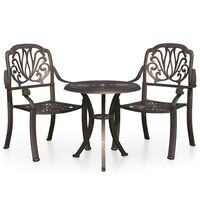 vidaXL 3-tlg. Bistro-Set Aluminiumguss Bronzen