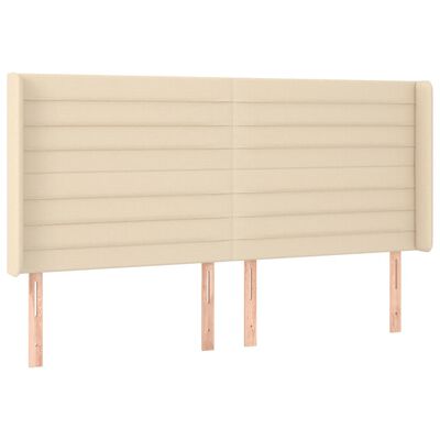 vidaXL Kopfteil mit Ohren Creme 163x16x118/128 cm Stoff