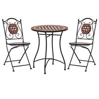 vidaXL 3-tlg. Bistro-Set Mosaik Keramik Terrakotta