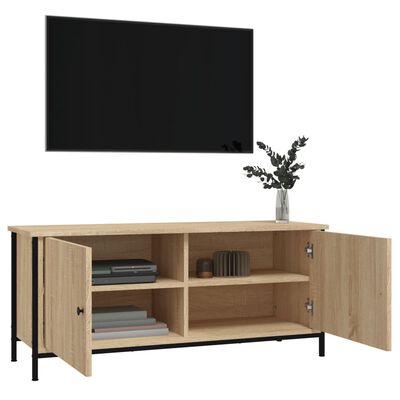 vidaXL TV-Schrank mit Türen Sonoma-Eiche 102x35x45 cm Holzwerkstoff