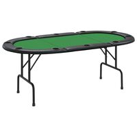 vidaXL Pokertisch Klappbar 10 Spieler Grün 206x106x75 cm