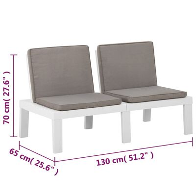 vidaXL 4-tlg. Garten-Lounge-Set mit Kissen Kunststoff Weiß