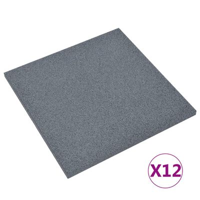 vidaXL Fallschutzmatten 12 Stk. Gummi 50x50x3 cm Grau