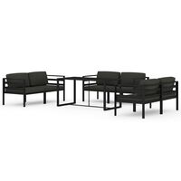 vidaXL 7-tlg. Garten-Lounge-Set mit Kissen Aluminium Anthrazit