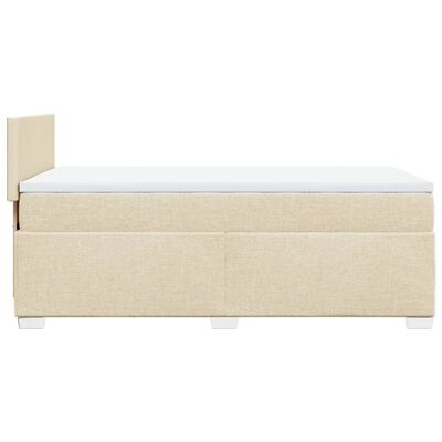 vidaXL Boxspringbett mit Matratze Creme 100x200 cm Stoff