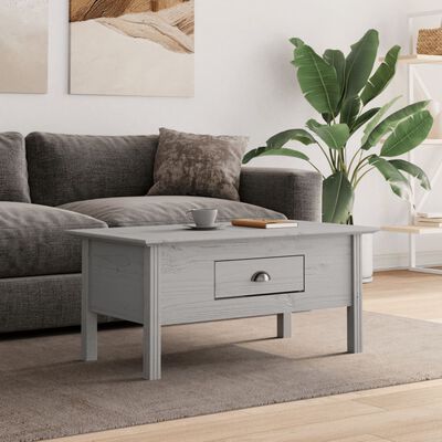 vidaXL Couchtisch BODO Grau 100x55x46 cm Massivholz Kiefer