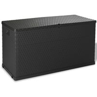 vidaXL Garten-Aufbewahrungsbox Anthrazit 120x56x63 cm PP Rattan