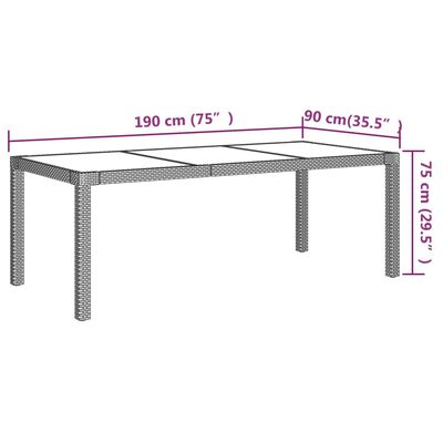 vidaXL 9-tlg. Garten-Essgruppe mit Kissen Poly Rattan Schwarz