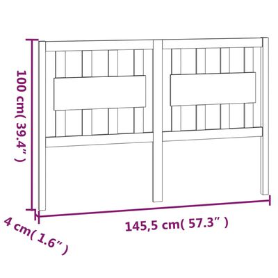 vidaXL Kopfteil Honigbraun 145,5x4x100 cm Massivholz Kiefer