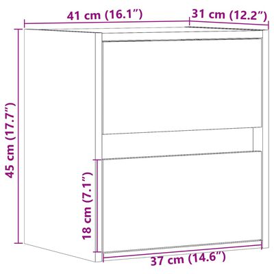 vidaXL TV-Wandschrank mit LED-Beleuchtung Grau Sonoma 41x31x45 cm