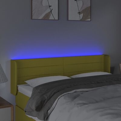 vidaXL LED Kopfteil Grün 147x16x78/88 cm Stoff