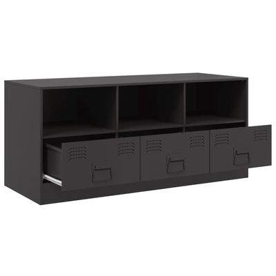 vidaXL TV-Schrank Schwarz 99x39x44 cm Stahl