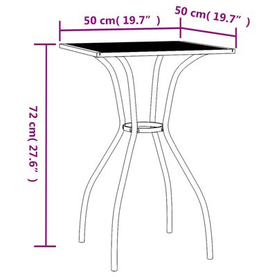 vidaXL Gartentisch Anthrazit 50x50x72 cm Stahlgitter