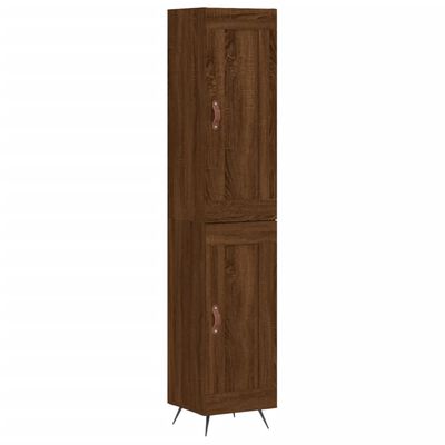 vidaXL Highboard Braun Eichen-Optik 34,5x34x180 cm Holzwerkstoff