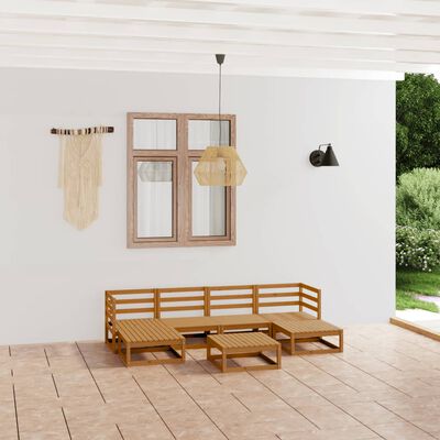 vidaXL 7-tlg. Garten-Lounge-Set Massivholz Kiefer