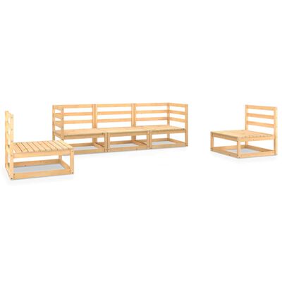 vidaXL 5-tlg. Garten-Lounge-Set Massivholz Kiefer