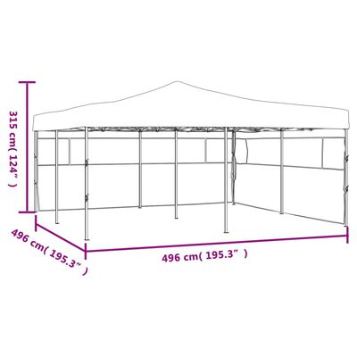 vidaXL Faltpavillon mit 2 Seitenwänden 5x5 m Blau