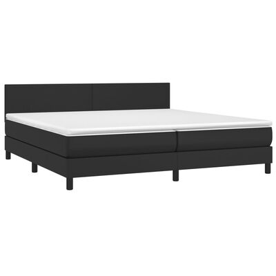 vidaXL Boxspringbett mit Matratze Schwarz 200x200 cm Kunstleder