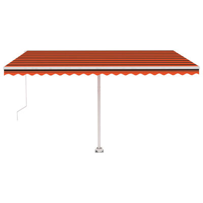 vidaXL Standmarkise Manuell Einziehbar 450x350 cm Orange/Braun