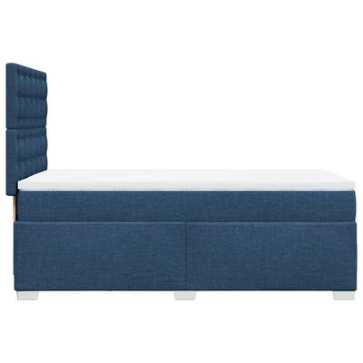 vidaXL Boxspringbett mit Matratze Blau 90x190 cm Stoff