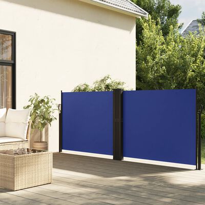 vidaXL Seitenmarkise Ausziehbar Blau 117x1200 cm