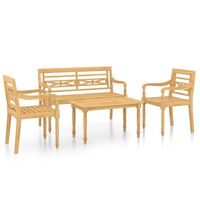 vidaXL 4-tlg. Garten-Lounge-Set Massivholz Teak