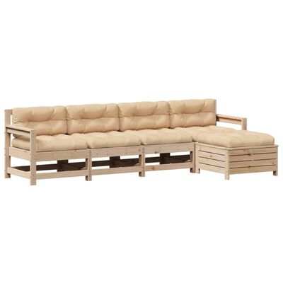 vidaXL 5-tlg. Garten-Lounge-Set mit Kissen Massivholz Kiefer