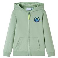 Kinder-Kapuzenpullover mit Reißverschluss Helles Khaki 92