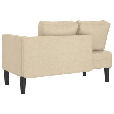 vidaXL Chaiselongue mit Kissen Creme Stoff