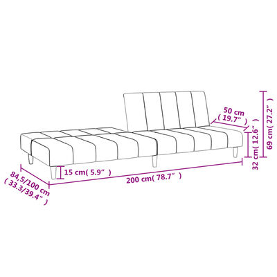 vidaXL Schlafsofa 2-Sitzer Hellgrau Stoff