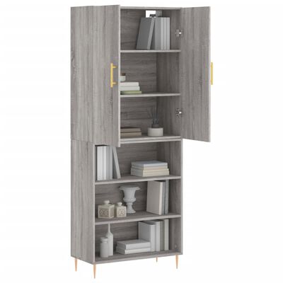 vidaXL Highboard Grau Sonoma 69,5x34x180 cm Holzwerkstoff