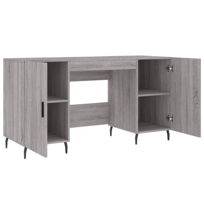 vidaXL Schreibtisch Grau Sonoma 140x50x75 cm Holzwerkstoff