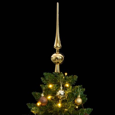 vidaXL Künstlicher Weihnachtsbaum Klappbar 150 LEDs & Kugeln 120 cm