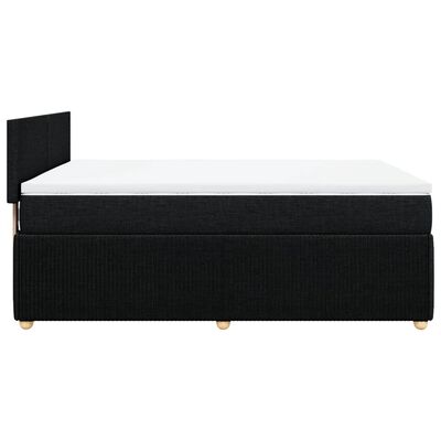 vidaXL Boxspringbett mit Matratze Schwarz 140x200 cm Stoff