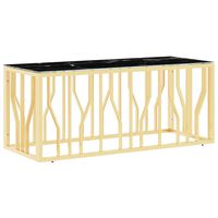 vidaXL Couchtisch Golden 110x45x45 cm Edelstahl und Glas