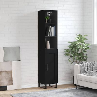 vidaXL Highboard Schwarz 34,5x34x180 cm Holzwerkstoff