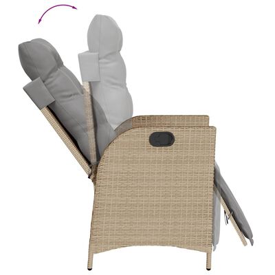 vidaXL 7-tlg. Garten-Essgruppe mit Kissen Beigemischung Poly Rattan