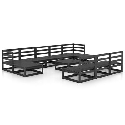 vidaXL 11-tlg. Garten-Lounge-Set Massivholz Kiefer