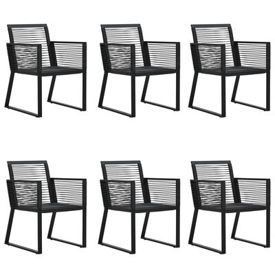 vidaXL 7-tlg. Garten-Essgruppe Schwarz PVC-Rattan